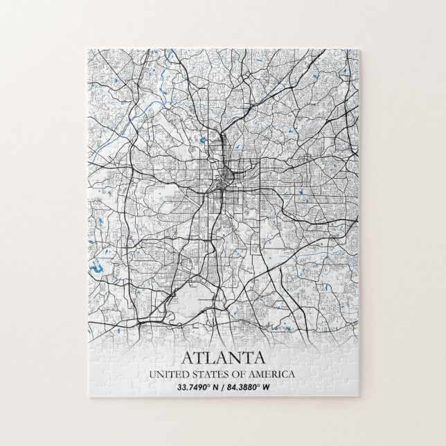 Atlanta Georgia USA Travel City Map (Vertikal)