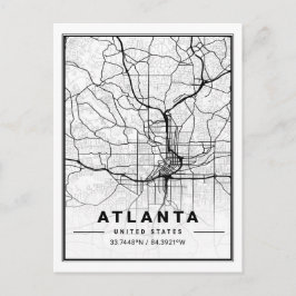 Atlanta Georgia USA Travel City Map Postkarte