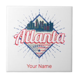 Atlanta Georgia Vereinigte Staaten Retro-Silhouett Fliese