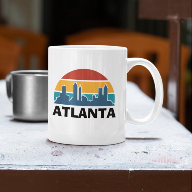 Atlanta Georgia Vintag Sunset Cityscape Kaffeetasse (Atlanta Georgia Retro Sunset Coffee Mug)