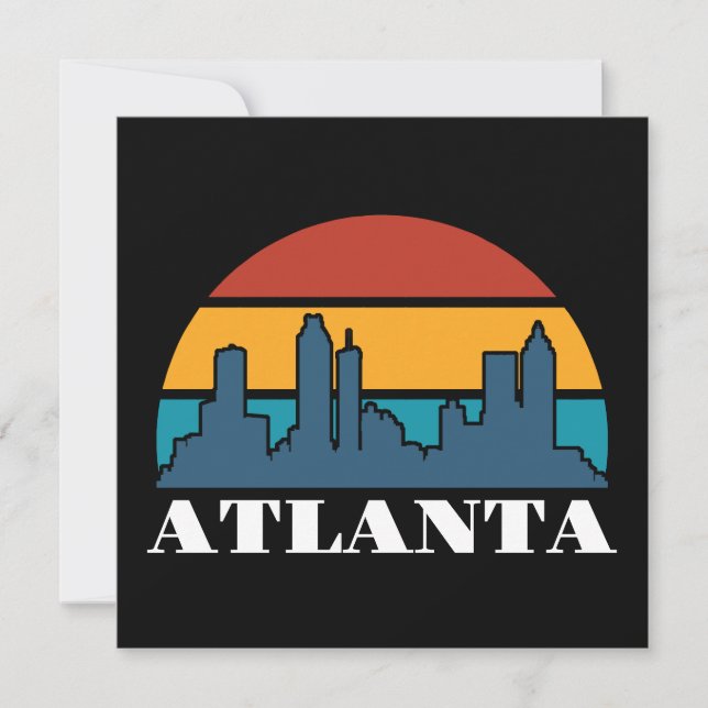 Atlanta Georgia Vintag Sunset Cityscape Karte (Vorderseite)