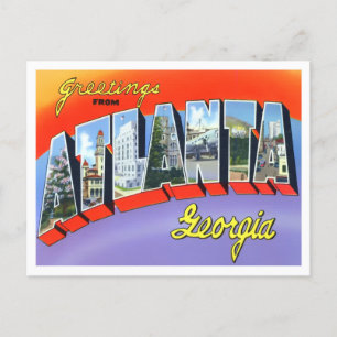 Atlanta, Georgia Vintage-Großbuchstaben-Postkarte Postkarte