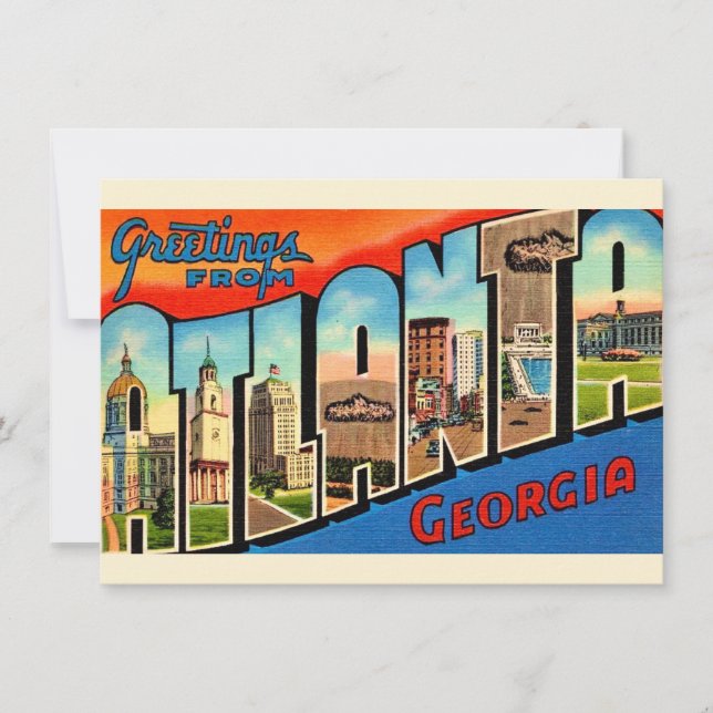 Atlanta Georgia Vintage Postkarte (Vorderseite)