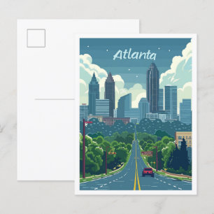 Atlanta Georgia Vintage-Reiseillustration Postkarte