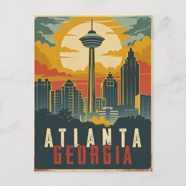 Atlanta, Georgia Vintage Travel Postkarte (Vorderseite)