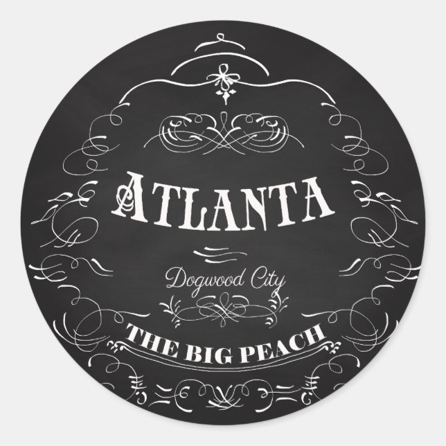 Atlanta, Georgien - der große Peach Runder Aufkleber (Vorderseite)