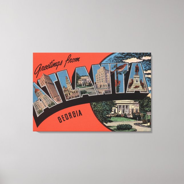 Atlanta, Georgien - Großbuchstaben Leinwanddruck (Vorderseite)