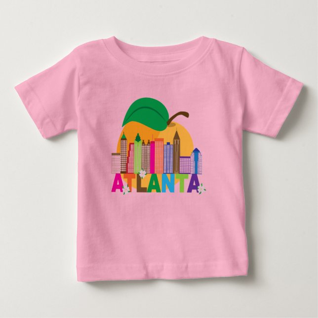 Atlanta, Georgien | Peach Skyline Baby T-shirt (Vorderseite)