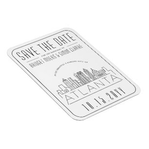 Atlanta, Hochzeit Stilisierte Skyline Save the D Magnet