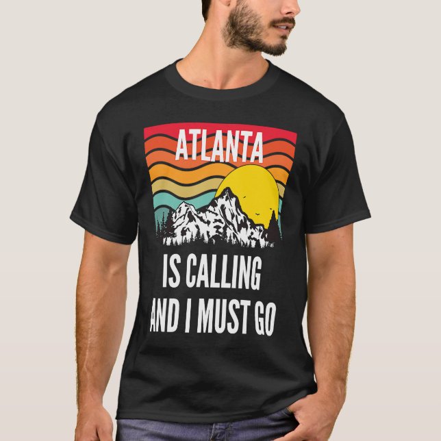 Atlanta Is Calling And I Must Go, Wavy Sunset Desi T-Shirt (Vorderseite)