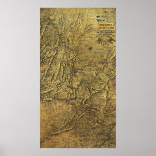 Atlanta-Kampagne - Panorama-Karte des Zivilen Krie Poster
