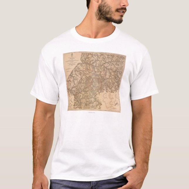 Atlanta-Kampagne - ziviler Kriegs-panoramische T-Shirt (Vorderseite)