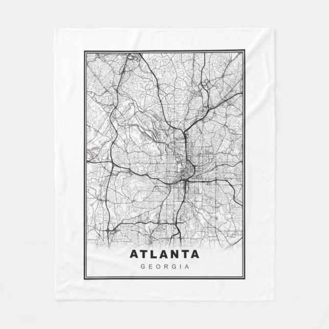 Atlanta-Karte Fleecedecke (Vorderseite)