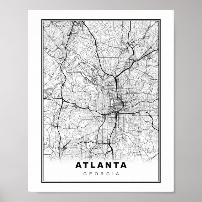 Atlanta-Karte Poster (Vorne)
