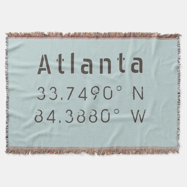 Atlanta Latitude & Longitude Decke (Vorderseite)