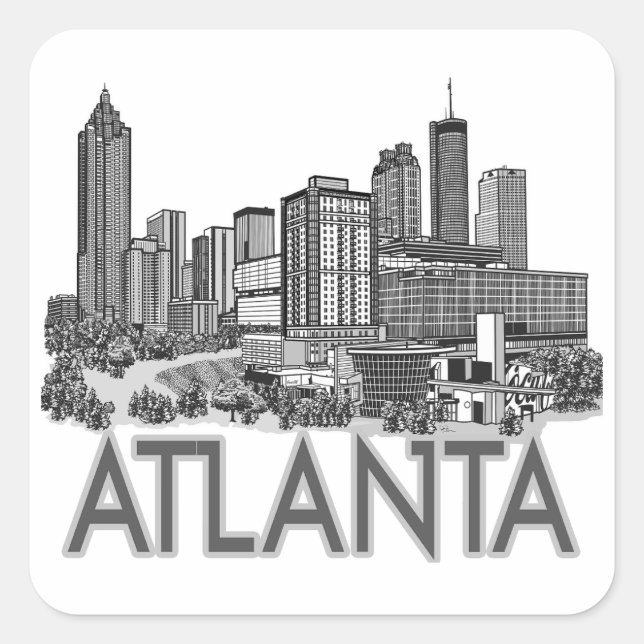 ATLANTA QUADRATISCHER AUFKLEBER (Vorderseite)