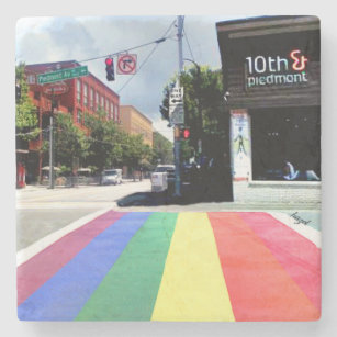 Atlanta Rainbow Crosswalk, 10. Piemont, Midtown Steinuntersetzer