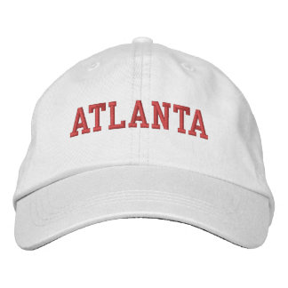 Atlanta Red Embroidery on White Bestickte Baseballkappe