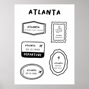 Atlanta - Sammlung von Briefmarke für Reisen Min Poster