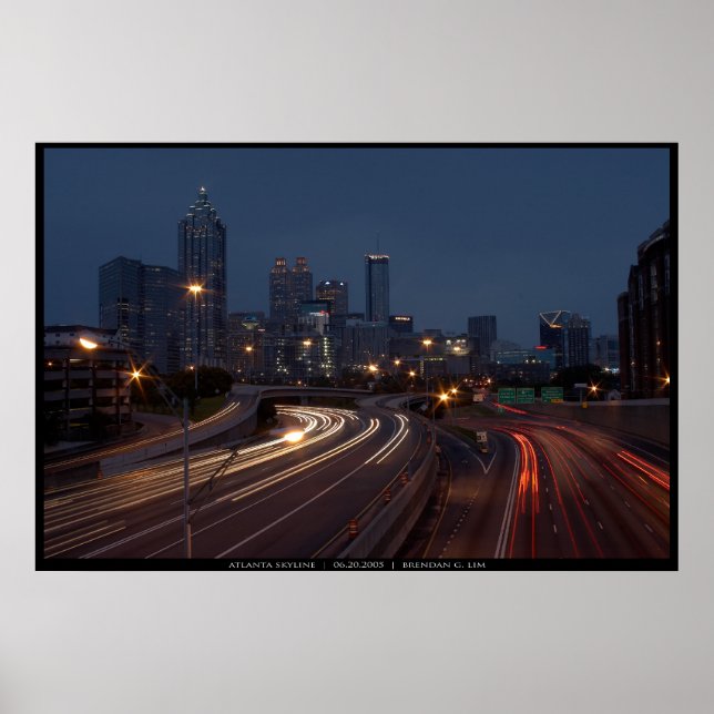 Atlanta Skyline at Dusk Poster (Vorne)