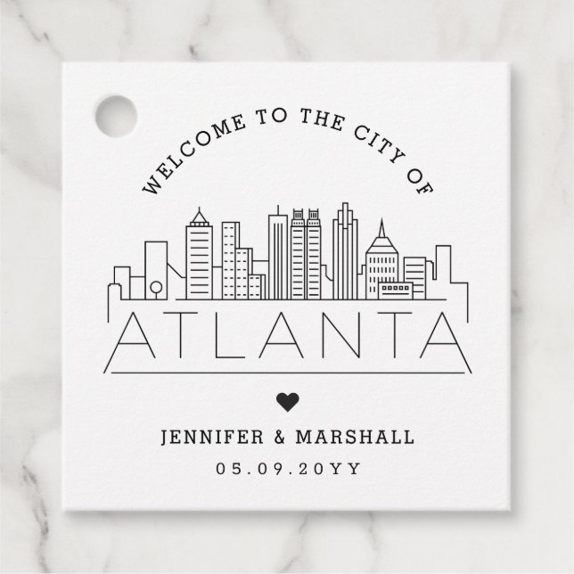 Atlanta Skyline | Begrüßung Geschenkanhänger (Vorderseite)