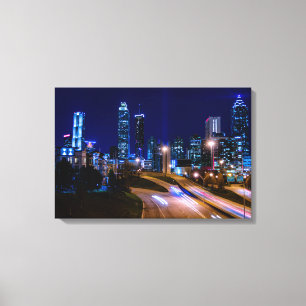 Atlanta Skyline bei NachtCanvas Print Leinwanddruck