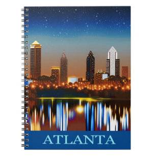 Atlanta Skyline by Night with Reflections Notizblock