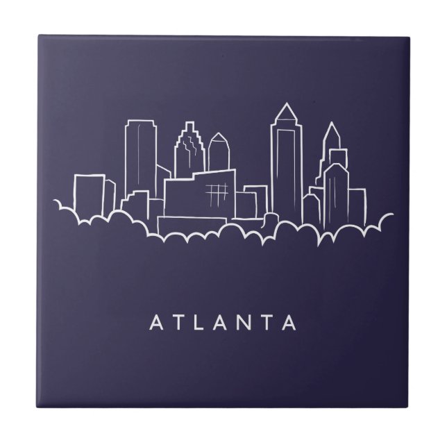 Atlanta-Skyline Fliese (Vorderseite)