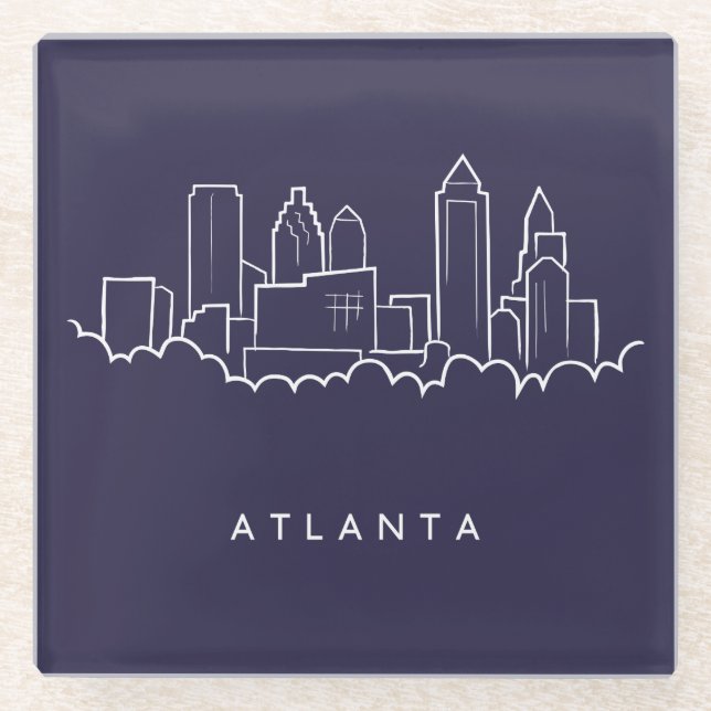 Atlanta-Skyline Glasuntersetzer (Vorderseite)
