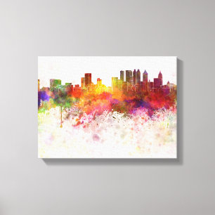 Atlanta skyline im Watercolor background Leinwanddruck