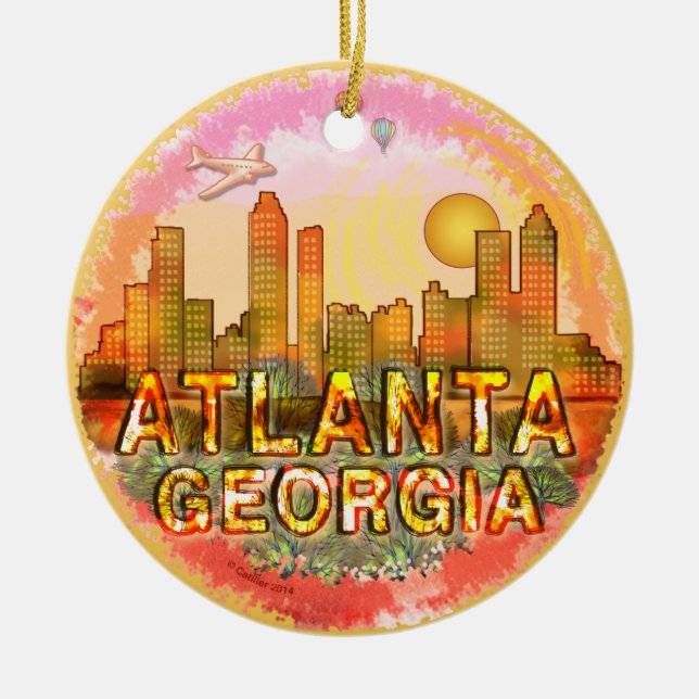 Atlanta Skyline Keramikornament (Vorne)