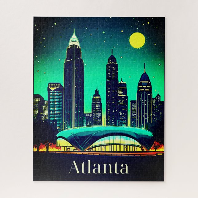 Atlanta Skyline unter einem Sternenhimmel (Vertikal)