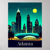 Atlanta Skyline unter einem Sternenhimmel