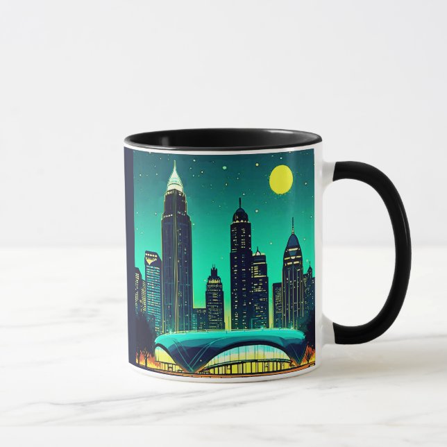 Atlanta Skyline unter einem Sternenhimmel Tasse (Rechts)