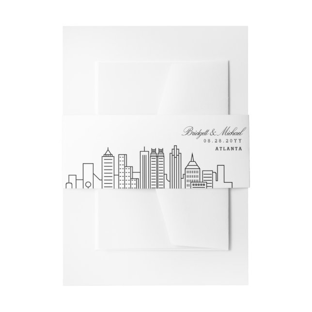 Atlanta Skyline Wedding | Einladungsbanderole (Vorderseite Beispiel)