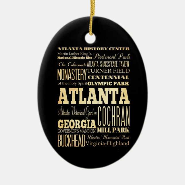 Atlanta-Stadt der Georgia-Staats-Typografie-Kunst Keramikornament (Vorne)