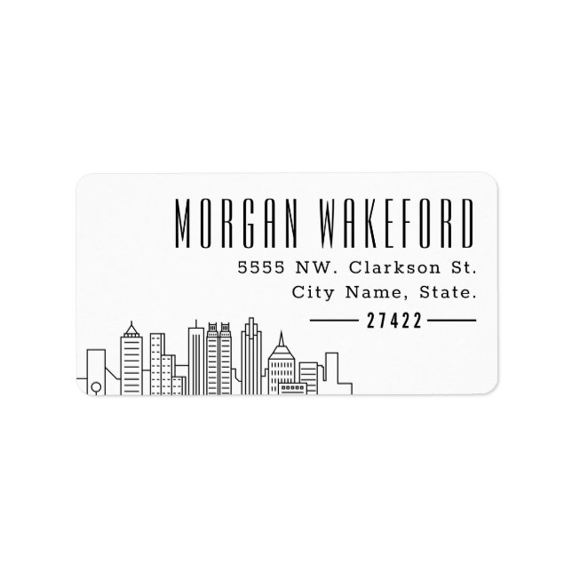 Atlanta stylisierte Skyline Large Label Adressaufkleber (Vorne)