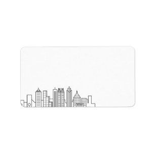 Atlanta Stylized Skyline   Blindkennzeichnung Adressaufkleber