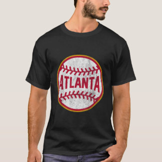Atlanta T-Shirt Vintag Baseball-Rückwärtsdrehkreuz