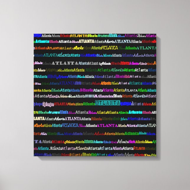 Atlanta Text Design I Wrapped Canvas Leinwanddruck (Vorderseite)