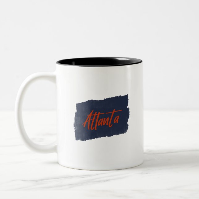 Atlanta Typographie rouge manuscrite Café Mug (Gauche)