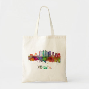Atlanta V2 skyline im Watercolor Tragetasche