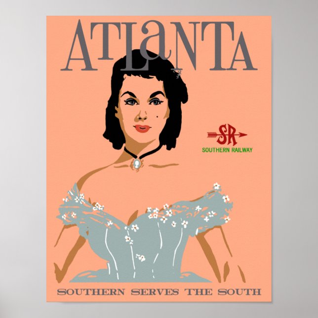 Atlanta, Vintages Bahnposter Poster (Vorne)