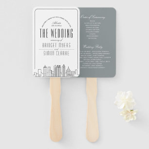 Atlanta Wedding   Hochzeitsprogramm Hand Fan Fächer