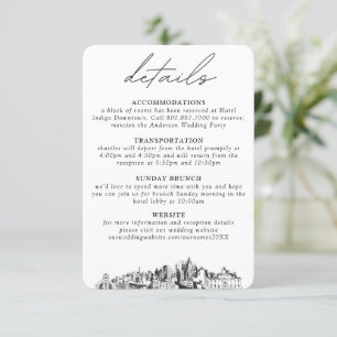 Atlanta Wedding kleine vertikale Details Begleitkarte