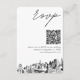 Atlanta Wedding RSVP QR Code Small Enclosure Card Begleitkarte