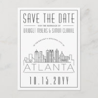 Atlanta Wedding | Stilisierte Skyline Save the Dat
