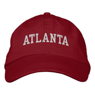 Atlanta White und Red Bestickte Baseballkappe