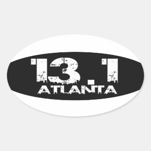 AtlantaHalbmarathon-Aufkleber 13,1 Ovaler Aufkleber