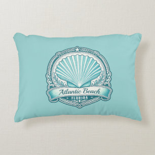 Atlantic Beach FL Küsten-Muschel-Emblem Dekokissen